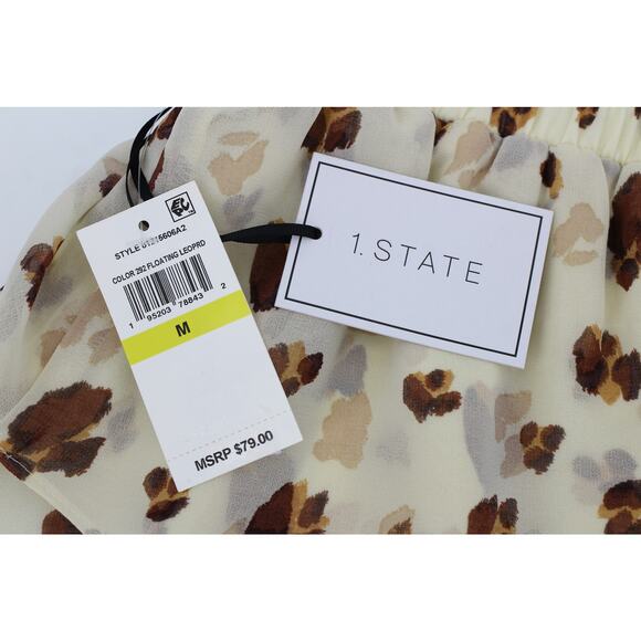 NWT 1 State floating leopard layered skirt womens medium boho chic cottagecore - Picture 6 of 10